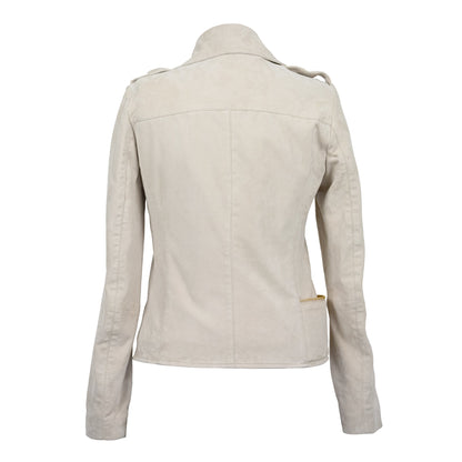 Beige Aura Goat Suede Leather Jacket-1