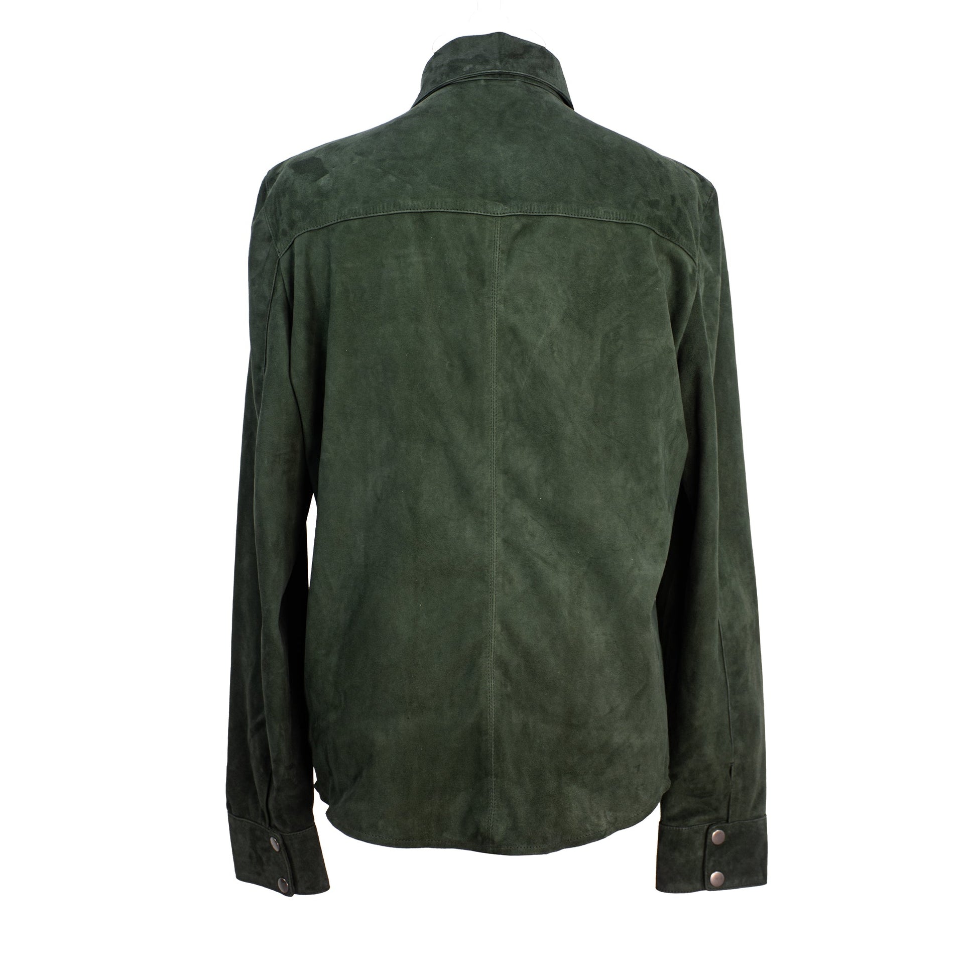 Verdant Ridge Forest Green Suede Shirt-1