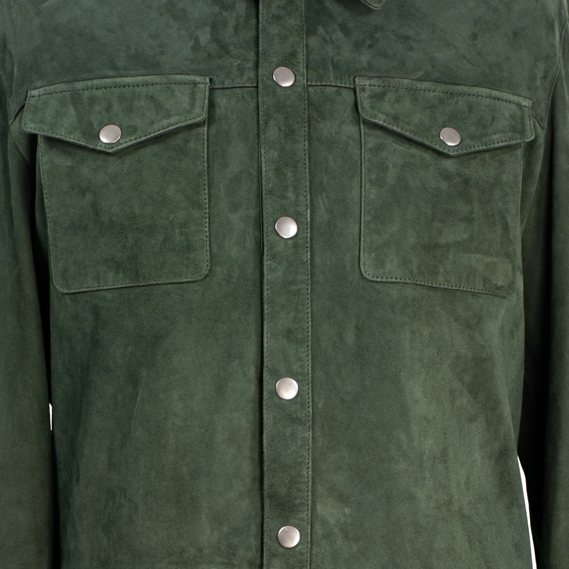 Verdant Ridge Forest Green Suede Shirt-2
