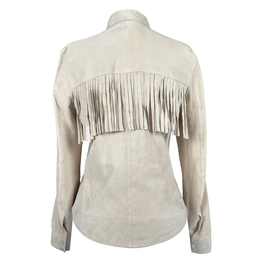 Western Fringe Suede Shirt-1