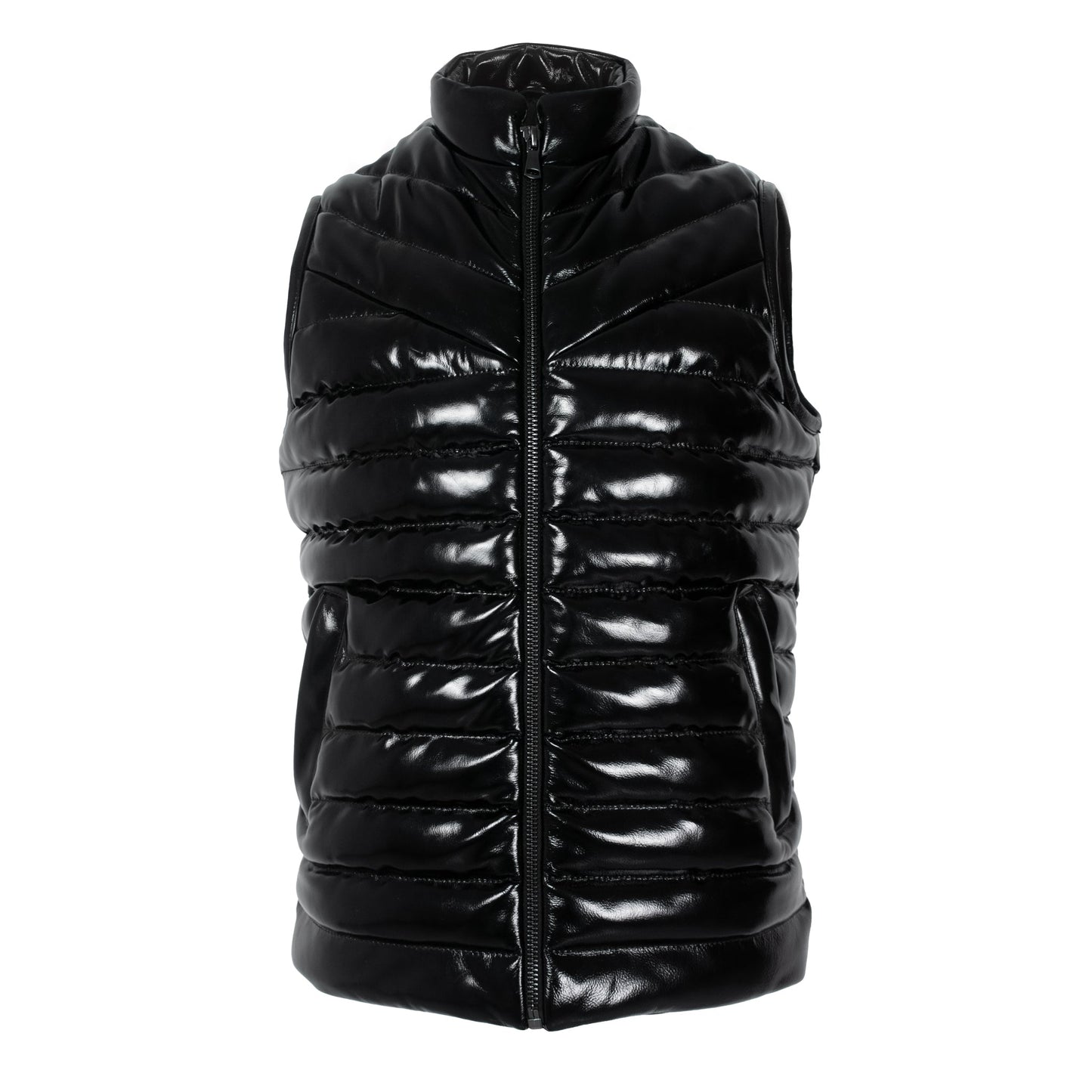 Men's High-Gloss Lambskin Puffer Vest-0