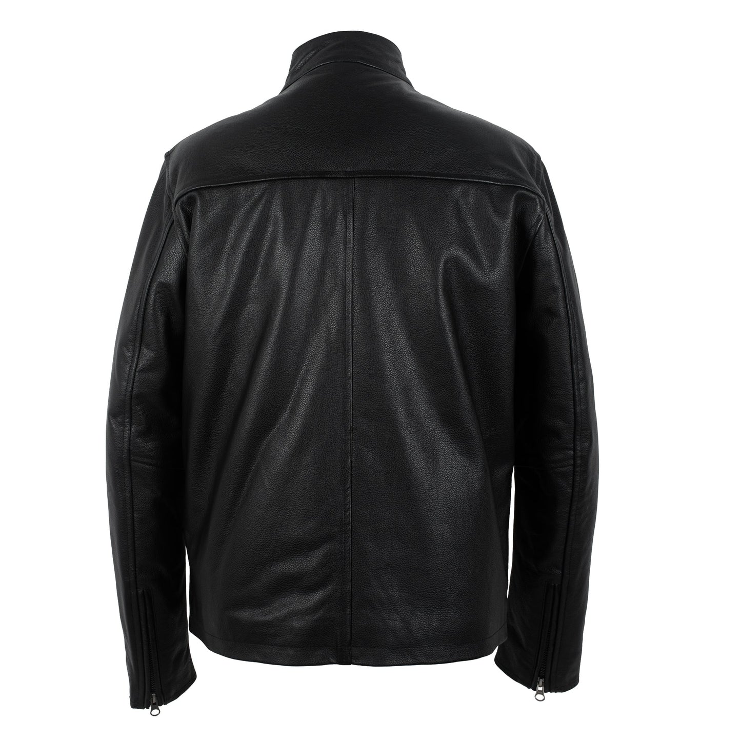 Black Calfskin Leather Biker Jacket-1