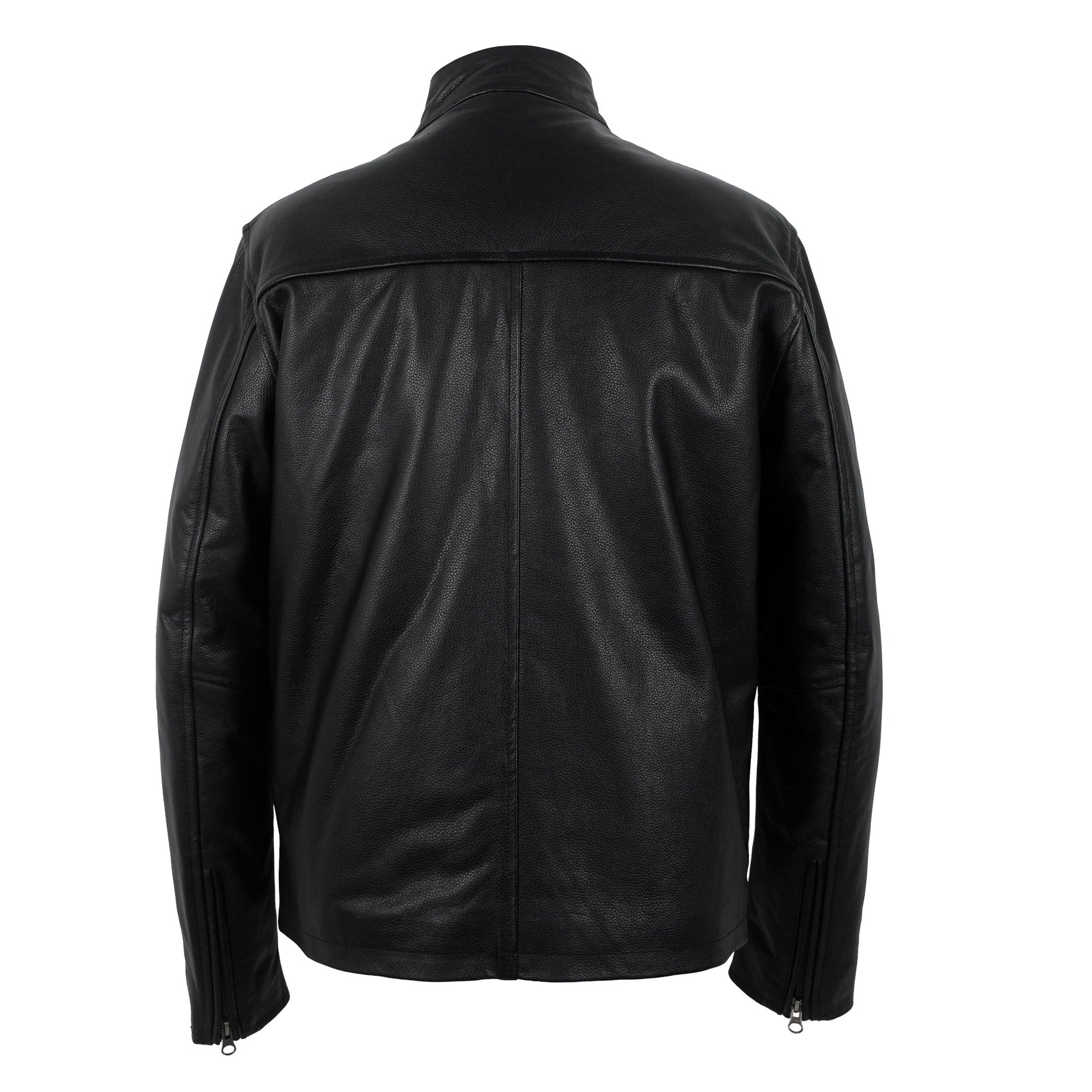 Black Calfskin Leather Biker Jacket-1