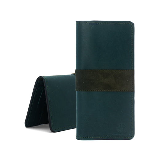 Buffalo Crazy Horse Leather Wallet with Goat Suede Inner and Upper Contrast-0
